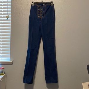 Retro high rise many button Rag City Blues jeans
